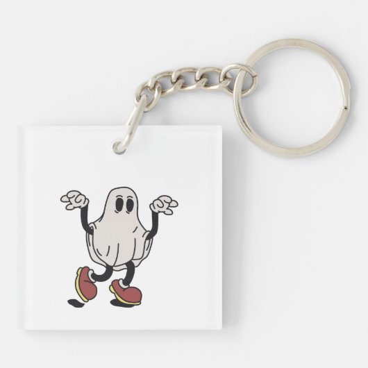 Cute ghost enjoying sleutelhanger (Achterkant)