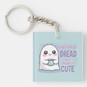 Cute Ghost "Existential Dread But Make It Cute"  Sleutelhanger (voorkant)