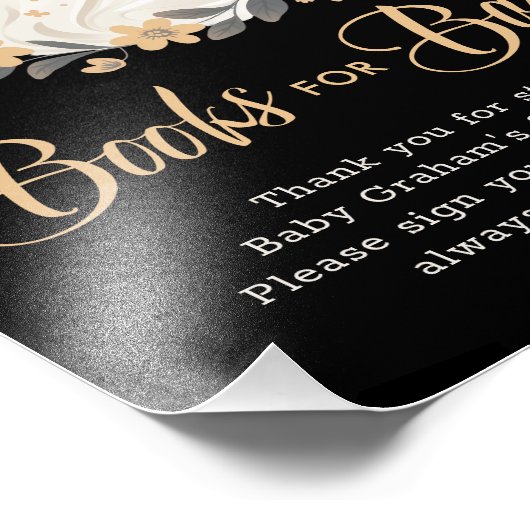 Cute Ghost Fall Books for Baby Shower Sign Foto Afdruk (Hoek)