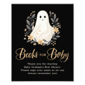Cute Ghost Fall Books for Baby Shower Sign Foto Afdruk (Voorkant)