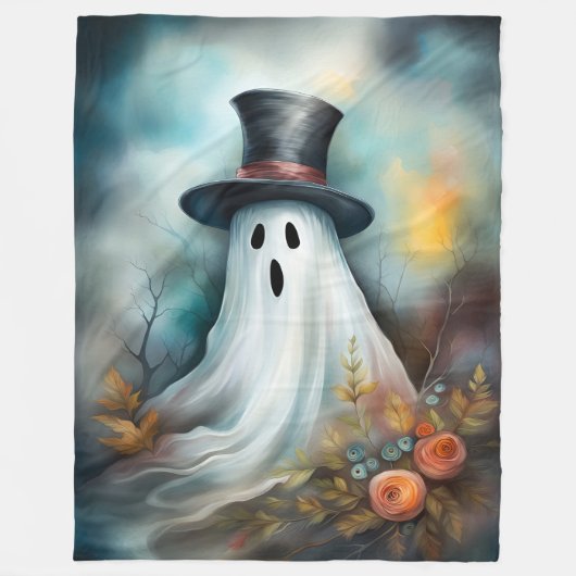 Cute Ghost Fleece Deken (Voorkant)