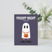 Cute Ghost Fright Night Halloween Feestdagenkaart (Staand voorkant)