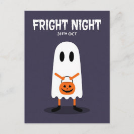 Cute Ghost Fright Night Halloween Feestdagenkaart