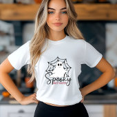 Cute Ghost: Fun Minimalist Black and White Design Tri-Blend Shirt