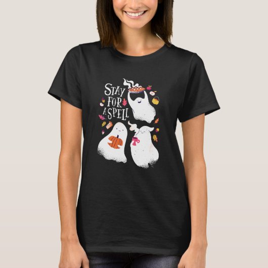 Cute Ghost Funny Halloween Design T-shirt (Voorkant)