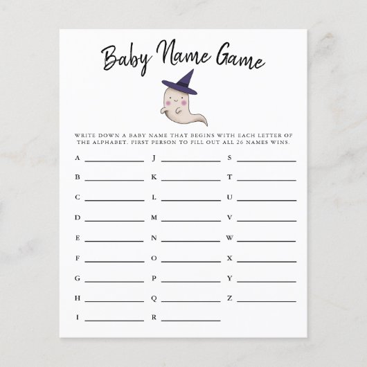 Cute Ghost Girl Name Shower Game (Voorkant)