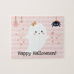 Cute Ghost Girly Happy Halloween Legpuzzel