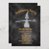 Cute Ghost Gravestone Halloween Kaart (Voorkant / Achterkant)