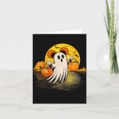 Cute Ghost Guitar Halloween Pumpkins Candy Soky Se Kaart (Voorkant)