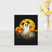 Cute Ghost Guitar Halloween Pumpkins Candy Soky Se Kaart (Gele Bloem)