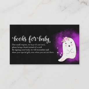 Cute Ghost Halloween Baby Shower Boeken Voor Baby Informatiekaartje