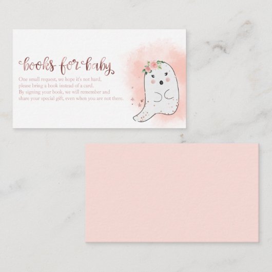 Cute Ghost Halloween Baby shower Books for Baby En Informatiekaartje (Voorkant / Achterkant)