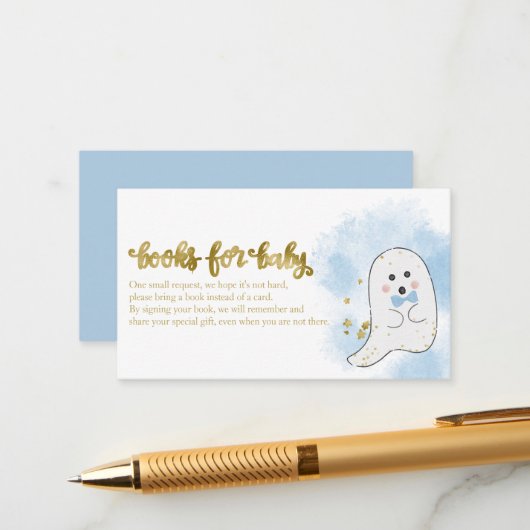 Cute Ghost Halloween Baby shower Books for Baby En Informatiekaartje (Voorkant / Achterkant in situ)