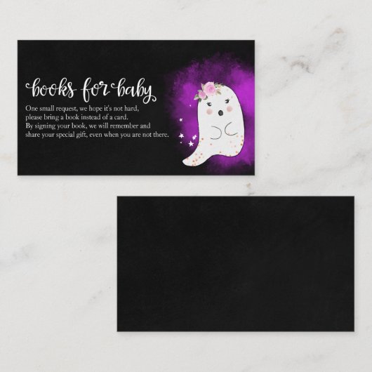 Cute Ghost Halloween Baby shower Books for Baby En Informatiekaartje (Voorkant / Achterkant)