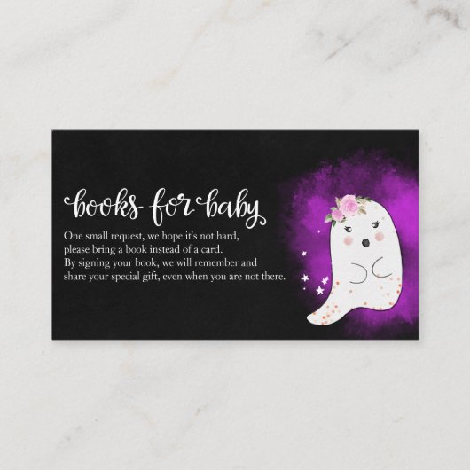 Cute Ghost Halloween Baby shower Books for Baby En Informatiekaartje (Voorkant)