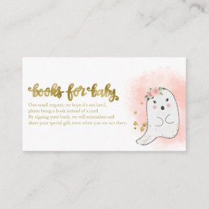 Cute Ghost Halloween Baby shower Books for Baby Informatiekaartje