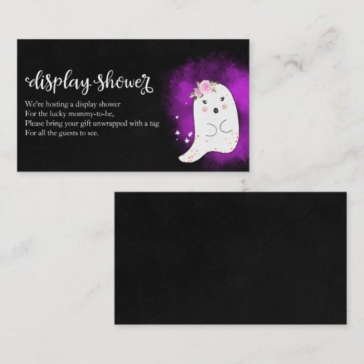 Cute Ghost Halloween Baby shower Display Shower En Informatiekaartje (Voorkant / Achterkant)