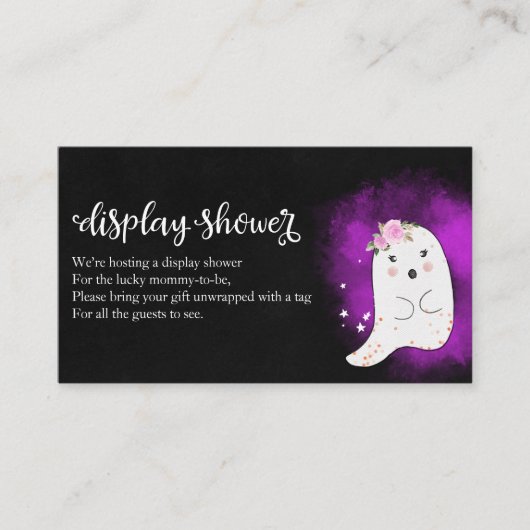 Cute Ghost Halloween Baby shower Display Shower En Informatiekaartje (Voorkant)