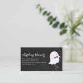 Cute Ghost Halloween Baby shower Display Shower En Informatiekaartje (Staand voorkant)
