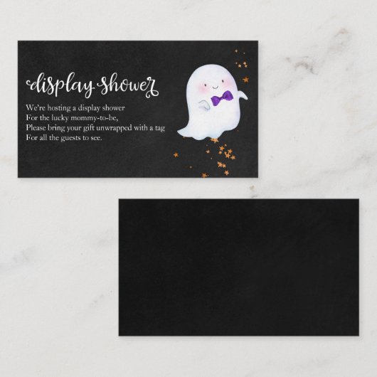 Cute Ghost Halloween Baby shower Display Shower En Informatiekaartje (Voorkant / Achterkant)