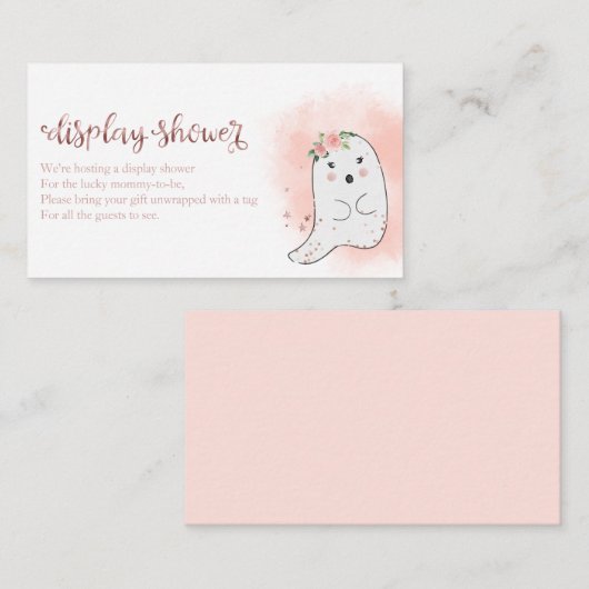 Cute Ghost Halloween Baby shower Display Shower En Informatiekaartje (Voorkant / Achterkant)