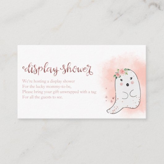 Cute Ghost Halloween Baby shower Display Shower En Informatiekaartje (Voorkant)