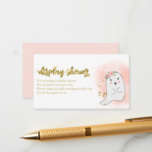 Cute Ghost Halloween Baby shower Display Shower Informatiekaartje