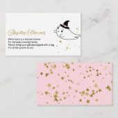 Cute Ghost Halloween Baby shower Display Shower Informatiekaartje (Voorkant / Achterkant)