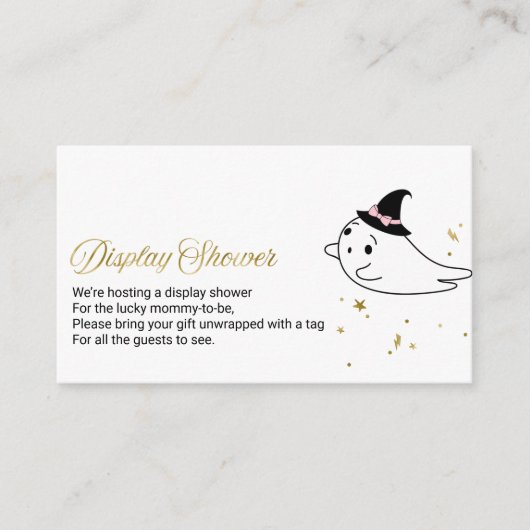 Cute Ghost Halloween Baby shower Display Shower Informatiekaartje (Voorkant)