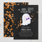 Cute Ghost Halloween Baby shower Invitation Bedankkaart (Voorkant / Achterkant)