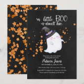 Cute Ghost Halloween Baby shower Invitation Bedankkaart (Voorkant / Achterkant)