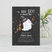 Cute Ghost Halloween Baby Shower Uitnodiging (Staand voorkant)