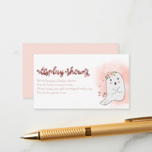 Cute Ghost Halloween Baby Shower Weergave Shower E Informatiekaartje