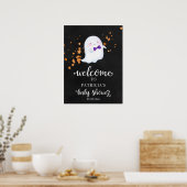 Cute Ghost Halloween Baby shower Welcome Sign Poster (Keuken)