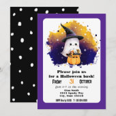 Cute Ghost Halloween Bash Party Kaart (Voorkant / Achterkant)