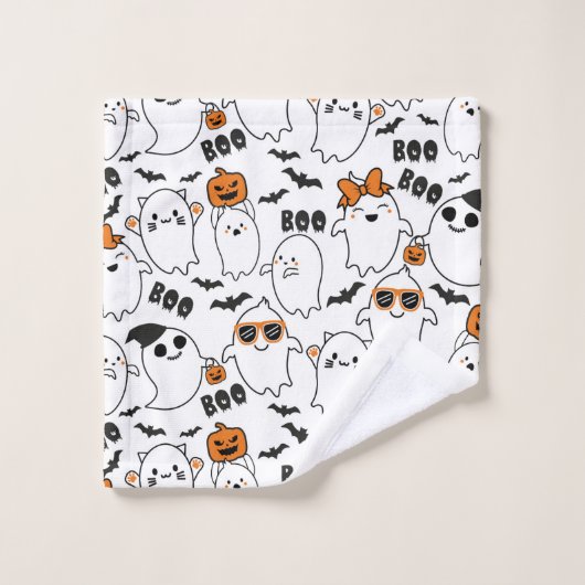 Cute Ghost Halloween Bath Towel Set Bad Handdoek (Wasdoekje)