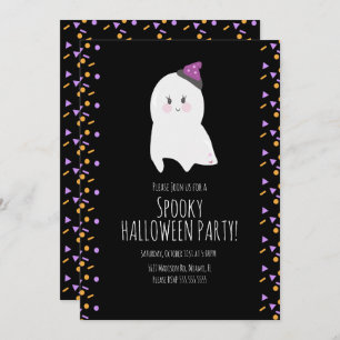 Cute Ghost Halloween Birthday Costume Spooky Party Kaart