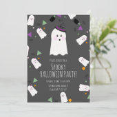 Cute Ghost Halloween Birthday Costume Witch Kaart (Staand voorkant)