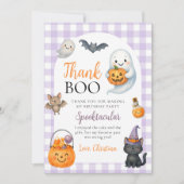 Cute Ghost Halloween Birthday Party Bedankkaart (Voorkant)