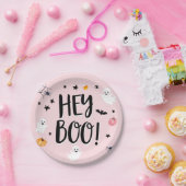 Cute Ghost Halloween Birthday Party Girl Pink Papieren Bordje (Feest)