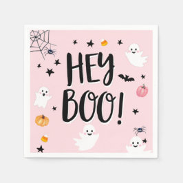 Cute Ghost Halloween Birthday Party Girl Pink Servet
