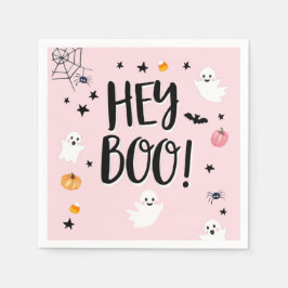 Cute Ghost Halloween Birthday Party Girl Pink Servet