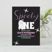Cute Ghost Halloween Birthday Spooky One Kaart (Staand voorkant)