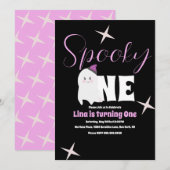 Cute Ghost Halloween Birthday Spooky One Kaart (Voorkant / Achterkant)