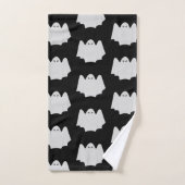 Cute Ghost Halloween Black en White Pattern Bad Handdoek (Handdoek)