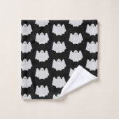 Cute Ghost Halloween Black en White Pattern Bad Handdoek (Wasdoekje)