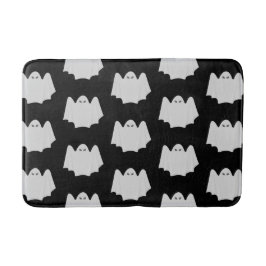Cute Ghost Halloween Black en White Pattern Badmat