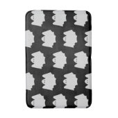 Cute Ghost Halloween Black en White Pattern Badmat (Voorkant Verticaal)