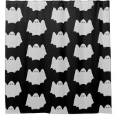 Cute Ghost Halloween Black en White Pattern Douchegordijn (Voorkant)