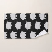 Cute Ghost Halloween Black en White Pattern Handdoek (Handdoek)